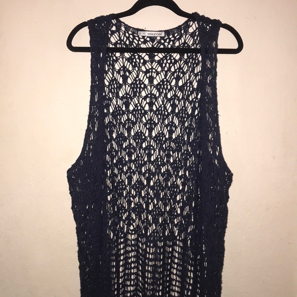 Maurices Sweaters - Long crochet cardigan